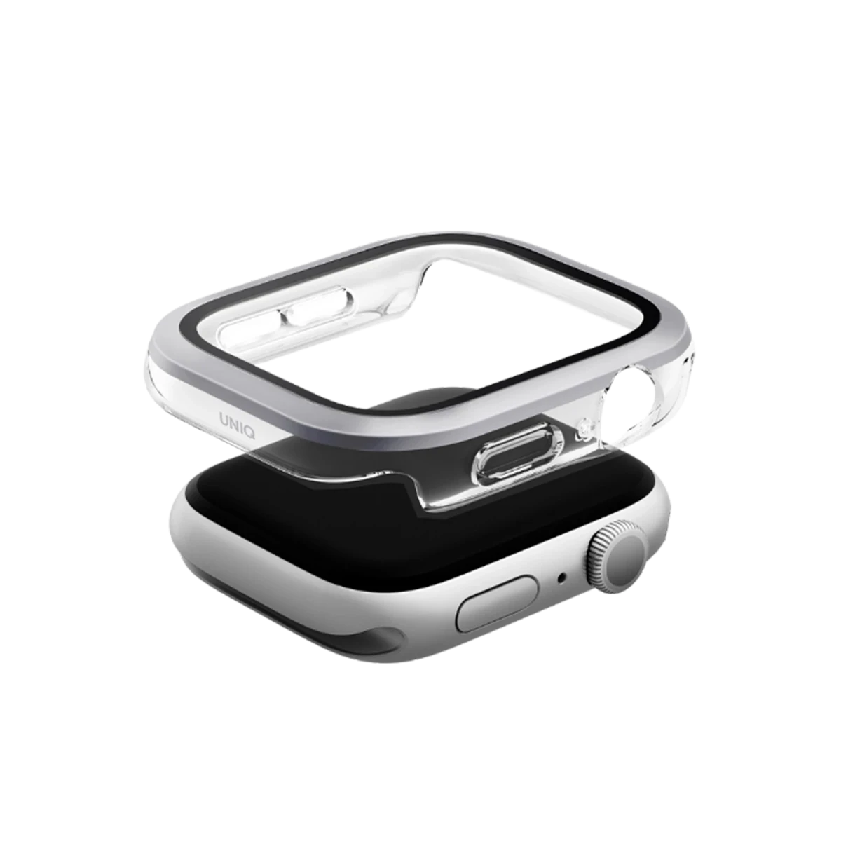 Uniq Apple Watch 46mm Voute Camlı Kasa Ekran Koruyucu - Gümüş